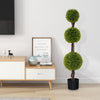 Artificial 4 FT ball shape bush tree with lush PE leaves and stable base, perfect for indoor or outdoor decoration.