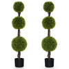 Artificial 4 FT ball shape bush tree with lush PE leaves and a sturdy base, perfect for indoor or outdoor decor.
