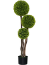 4 FT Artificial Boxwood Topiary Ball Tree in Weighted Pot with Triple Ball