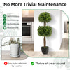 Double ball-shaped 40-inch artificial boxwood topiary tree with realistic leaves, perfect for front porch or patio.