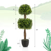 Artificial 40-inch boxwood topiary tree featuring dense green leaves and a sturdy base, ideal for year-round home.