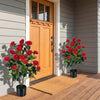 Artificial Camellia Tree Faux Flower Plant in Cement-Filled Pot=Red - Gallery View 1 of 10
