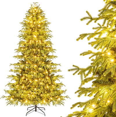 Costway Artificial Christmas Tree LED Lights PVC Mixed Branch Tips 94137614 New