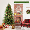 Artificial Christmas tree with LED lights, featuring dense PVC mixed branch tips, perfect for festive home decor.