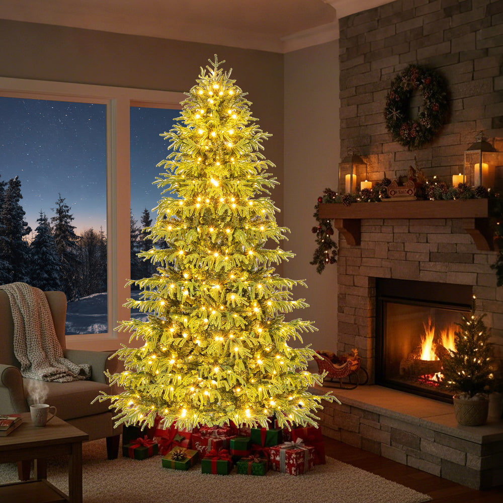 Artificial Christmas Tree with LED Lights and PVC Mixed Branch Tips-7 - Gallery View 1 of 12