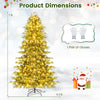 7 ft artificial Christmas tree with warm white LED lights, PVC mixed branch tips, and folding metal stand for festive.