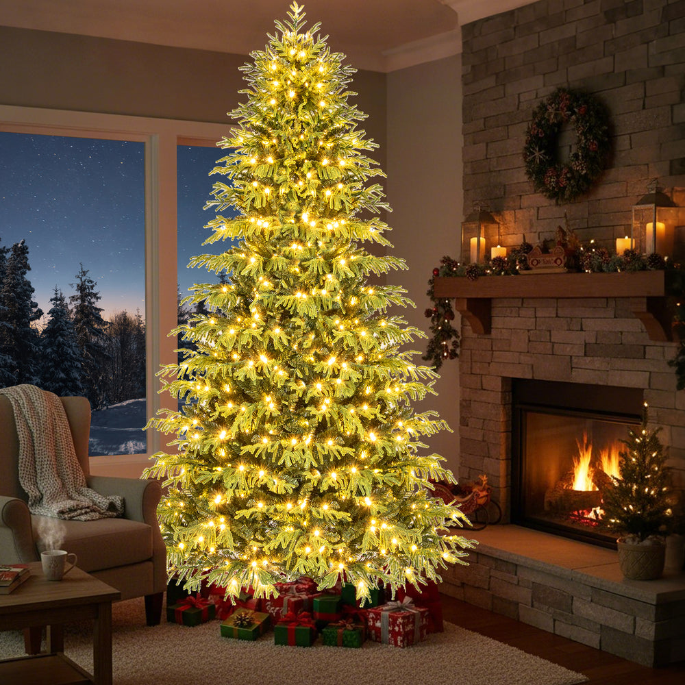 Artificial Christmas Tree with LED Lights and PVC Mixed Branch Tips-8 Feet - Gallery View 1 of 12