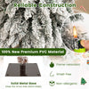 Artificial Christmas tree set of 3 with snow-flocked branches, featuring a solid metal base for stable display.