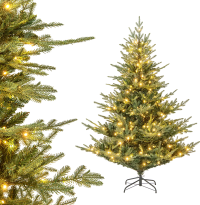 Costway Artificial Christmas Tree Warm White LED Branch Tips 75101991 New