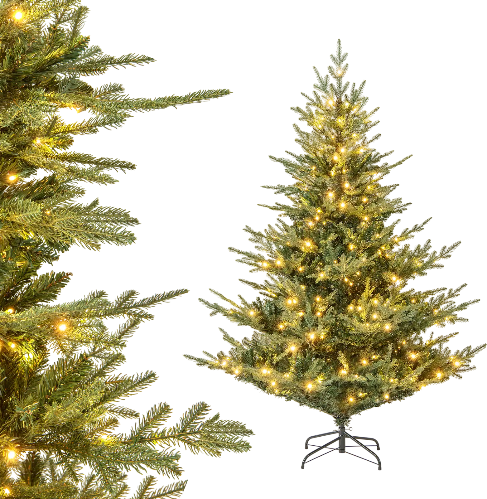 Costway 6/7' Artificial Christmas Tree Warm White LED 75101991 New