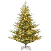 6-foot artificial Christmas tree with 350 warm white LED lights, featuring realistic branch tips and a folding metal.