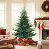 6-foot artificial Christmas tree with realistic branch tips and warm white LED lights, perfect for holiday decorating.