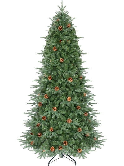 Costway Artificial Christmas Tree w/ LED Lights & Pine Cones 48265971 New