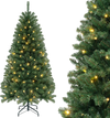 Artificial Christmas tree with warm white LED lights, featuring dense branch tips for a full shape, ideal for holiday.