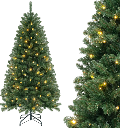 Costway Pre-Lit Artificial Christmas Tree Warm White LED 38419765 New