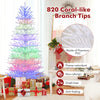 7 FT pre-lit Christmas tree with 820 coral-like branch tips, featuring 923 LED lights and a flame-retardant PVC design.