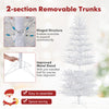7 FT pre-lit artificial Christmas tree with 820 coral-like branch tips and hinged structure for easy assembly and.