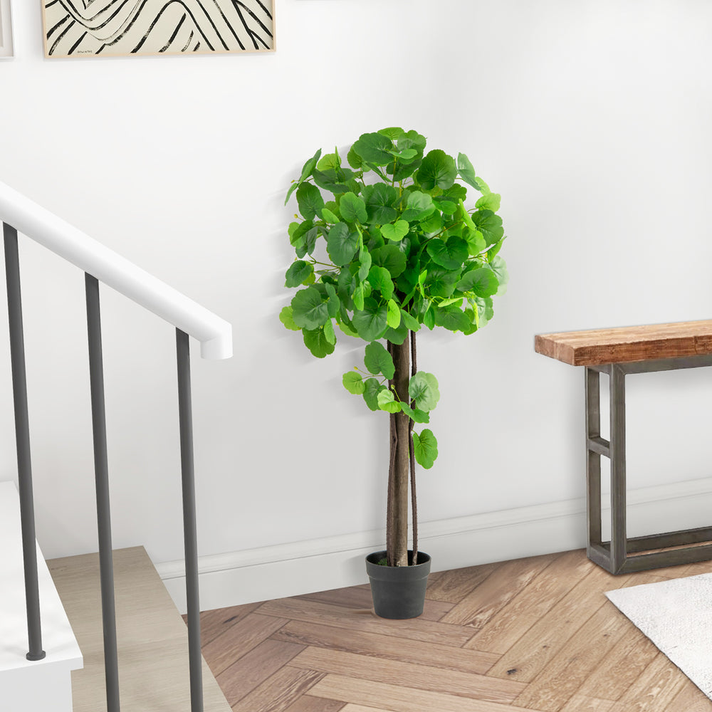 44-inch artificial crabapple tree with adjustable branches, featuring a lifelike wood trunk and vibrant faux leaves for.