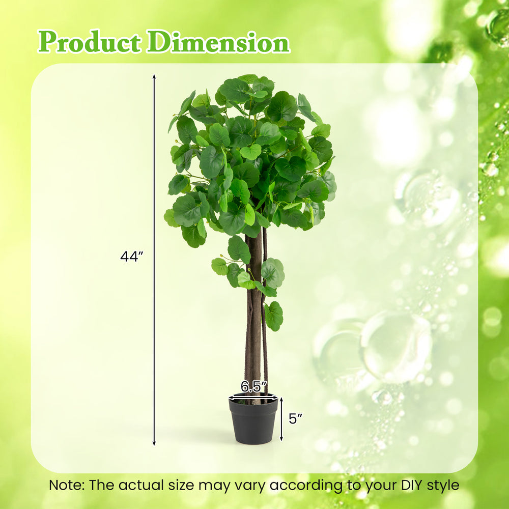 44-inch artificial crabapple tree with adjustable branches, featuring a realistic wood trunk and dense faux leaves.