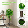 44-inch artificial crabapple tree with dense faux leaves, real wood trunk, and adjustable branches for versatile decor.
