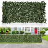 Artificial lily leaf privacy fence in dense green, ideal for garden, yard, or balcony decoration and privacy.