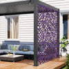 Decorative faux purple eucalyptus fencing panel with real willow frame, ideal for balcony privacy and outdoor decor.