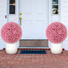 17.5 Inch Faux Purple Eucalyptus Decorative Balls with 7 Layers Leaves for Backyard Porch Garden and Wedding-Pink - Gallery View 1 of 10