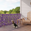 Decorative faux purple eucalyptus fencing panel with real willow frame, enhancing balcony aesthetics while providing.