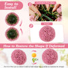 Faux pink eucalyptus decorative ball with 7 layers of leaves, ideal for garden or wedding decor, easy to install.