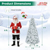 Artificial snow-flocked Christmas tree stands 6 ft tall with 1498 branch tips, perfect for indoor holiday decoration.