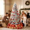 Artificial snow-flocked Christmas tree with 1498 branch tips, perfect for indoor holiday decoration and festive gatherings.