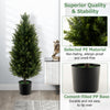 3 feet artificial topiary cedar tree with dense cypress leaves and cement-filled pot, perfect for home decor.