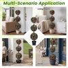 Artificial triple ball rose topiary tree with lifelike blooms in a cement-filled pot, perfect for indoor and outdoor.