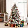 4.5/6/7 Feet Flocked Christmas Tree with Warm White LED Lights-6 ft - Gallery View 1 of 10