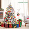 4.5/6/7 Feet Flocked Christmas Tree with Warm White LED Lights-4.5 ft - Gallery View 1 of 10