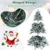 6-foot flocked Christmas tree with warm white LED lights, featuring a hinged design for easy setup and realistic branch.