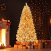 6FT artificial Christmas tree with warm white LED lights and silver tinsel leaves, ideal for festive decoration.