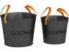 Ash Bucket Set of 2 Metal Coal Ash Can Set with 11.5 Gal and 8.5 Gal Bucket for Fireplace Fire Pits