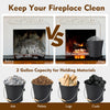 Black ash bucket with lid, 2-gallon capacity, includes gloves and tools for easy ash and pellet transport. Ideal for.