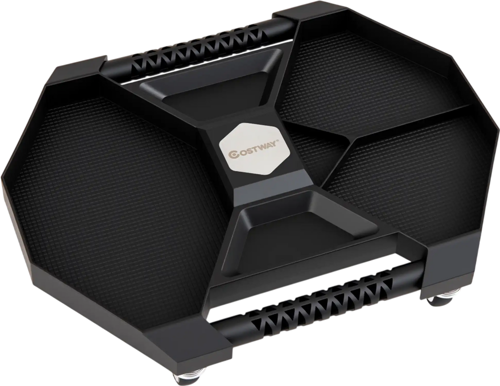 Automotive rolling tool creeper in black with 4 swivel casters, 30 lbs capacity, and efficient storage compartments.