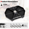 Automotive rolling tool creeper dimensions showing 4 swivel casters, 30 lbs capacity, and durable black polypropylene.