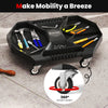 Automotive rolling tool creeper in black with 4 swivel casters and storage compartments for easy mobility and.