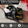 Automotive rolling tool creeper in black with 4 compartments, swivel casters, and diamond texture for secure storage.