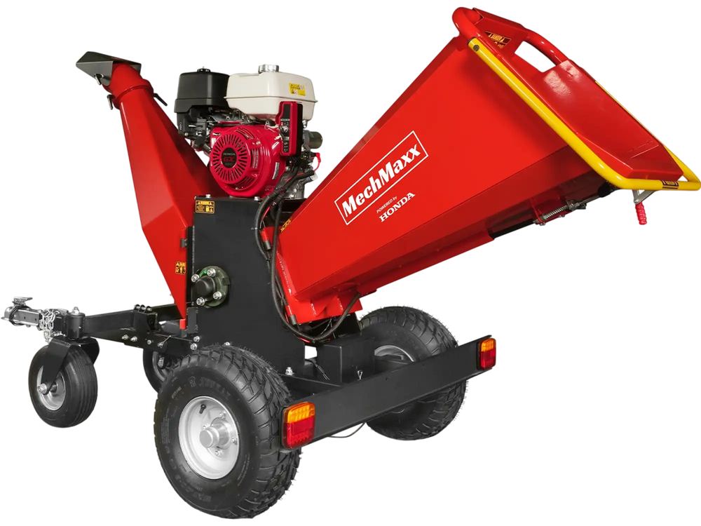6 inch HONDA E-Start Gasoline Engine Powered 4 - Wheel Drum Wood Chipper with Taillight ,  B150