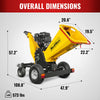 6 inch E-start Zonsen 420cc 13.4hp Gas Powered 4 - Wheel Drum Wood Chipper with Taillight ,  B150