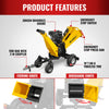 6 inch E-start Zonsen 420cc 13.4hp Gas Powered 4 - Wheel Drum Wood Chipper with Taillight ,  B150