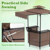 Practical side awning with easy-to-open mechanism on a BBQ gazebo canopy for adjustable shade and enhanced airflow.