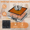 BBQ grill with fondue pot set features 1800W heating, stainless steel pot, and adjustable thermostats for 8 people.