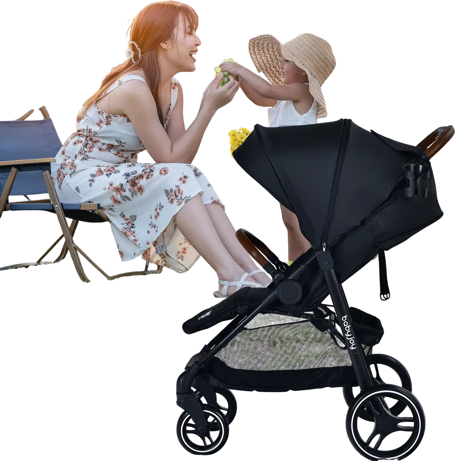 Costway Lightweight Infant Stroller w/ 5-Point Harness Foot Cover Adjustable Backrest Black 87463105 New