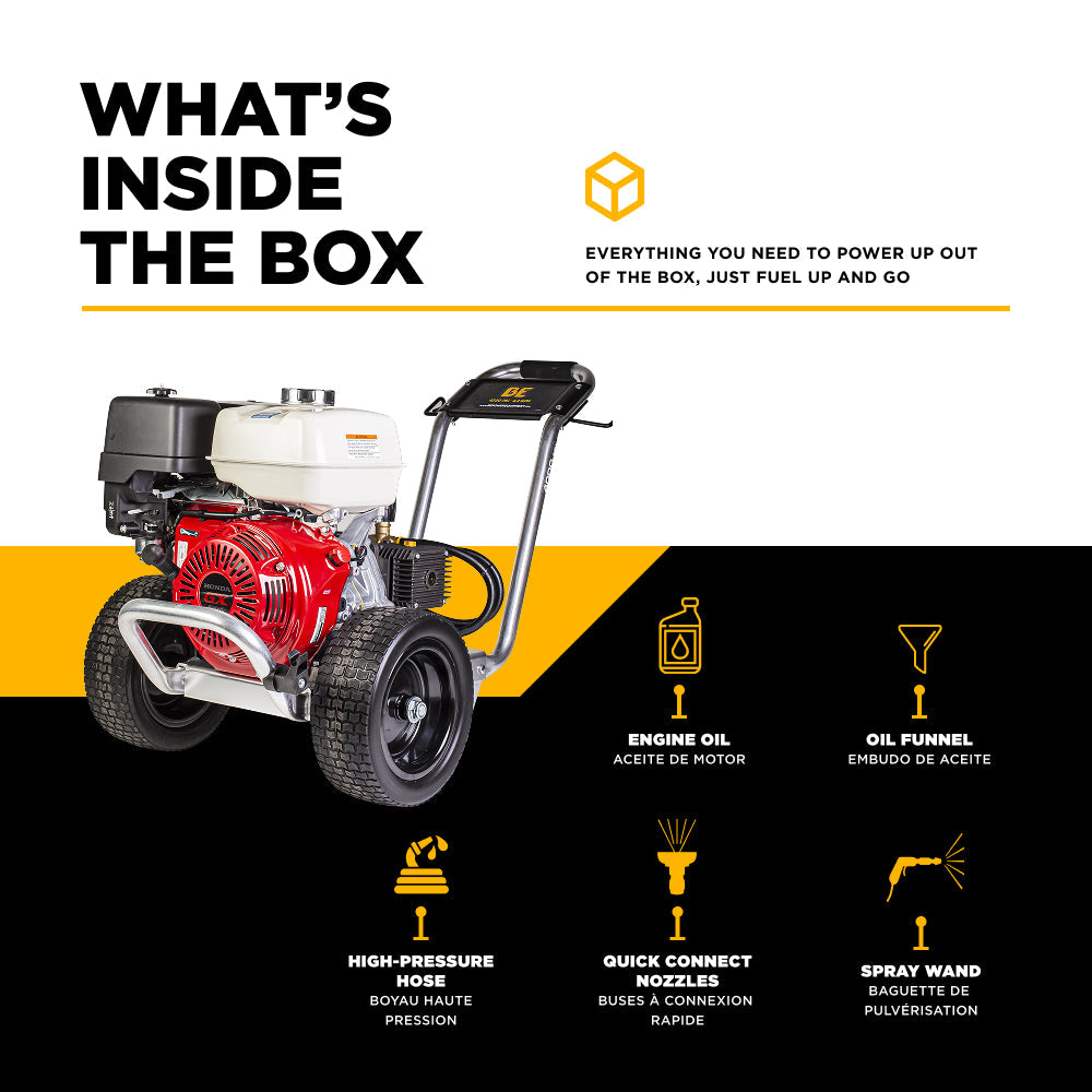 4,200 PSI 4.2 GPM Cold Water Gas Pressure Washer with Honda GX390 Engine and CP Triplex Pump on Aluminum Frame - B4213HAAS